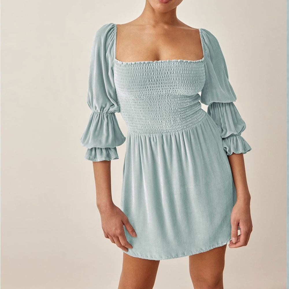 Reformation Ablie Velvet Dress